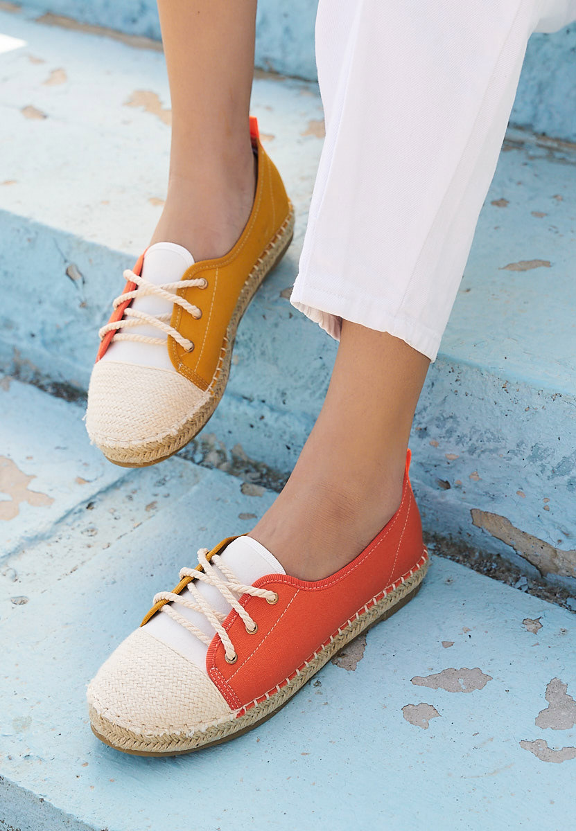 Oranžové dámske espadrilky Doria
