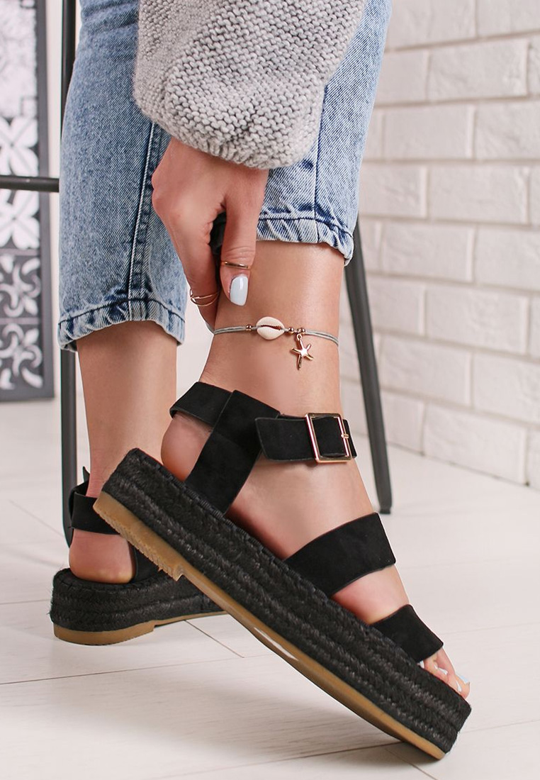 Čierne espadrilky sandale Coraline