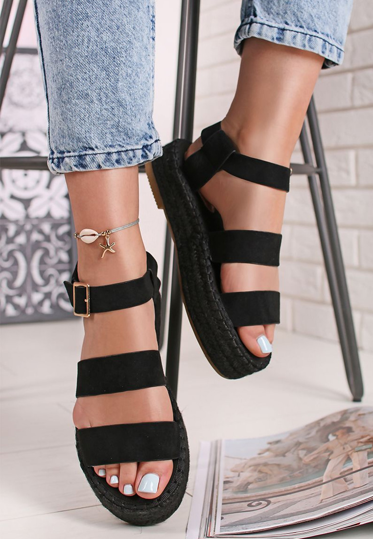 Čierne espadrilky sandale Coraline