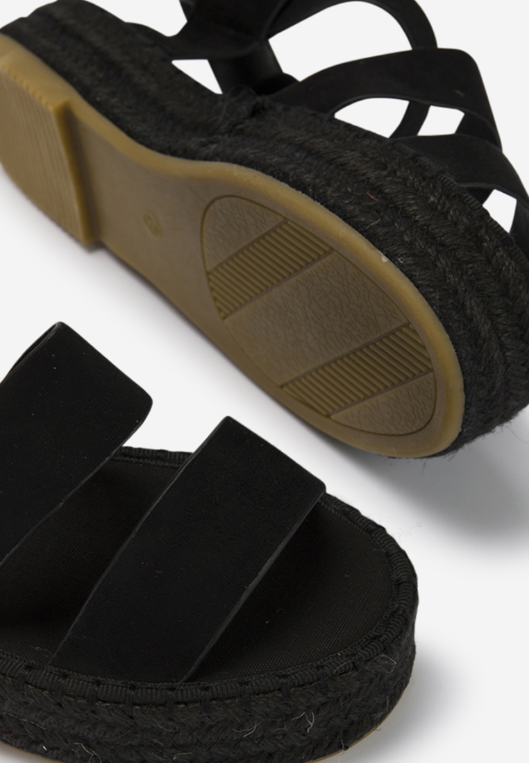 Čierne espadrilky sandale Coraline