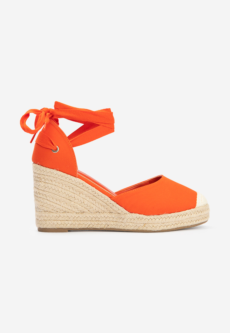 Oranžové espadrilky na platforme sandale Vilena
