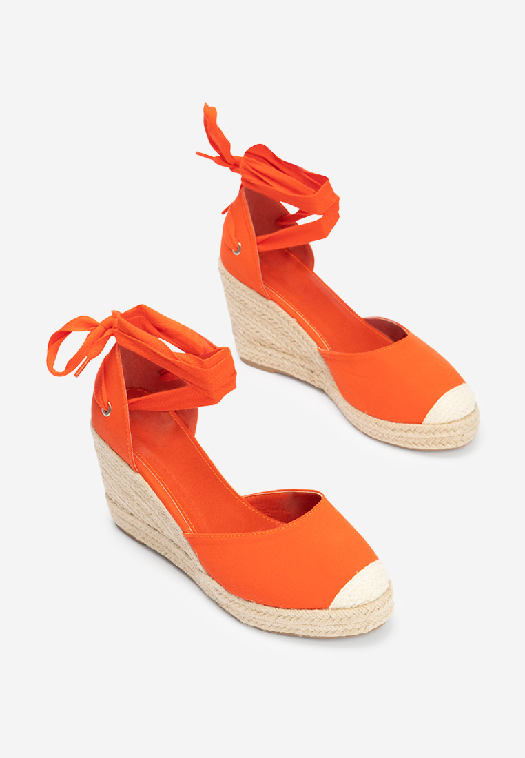 Oranžové espadrilky na platforme sandale Vilena