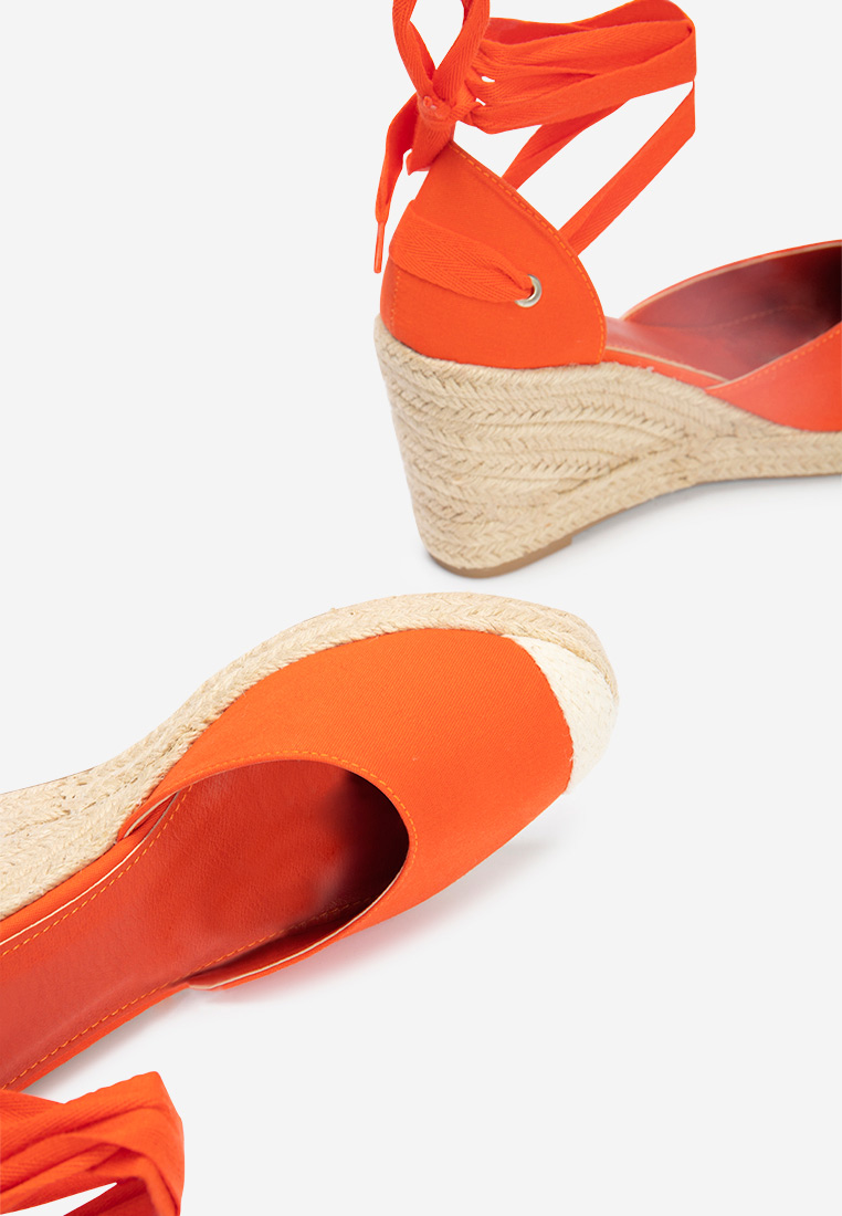 Oranžové espadrilky na platforme sandale Vilena