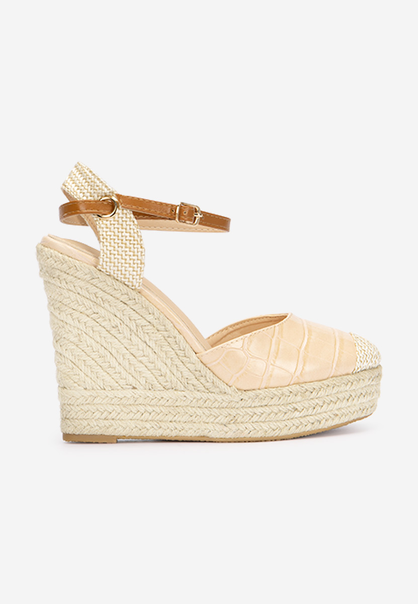 Béžové snurovacie espadrilky Benisa V2