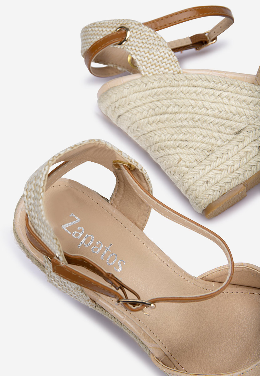 Béžové snurovacie espadrilky Benisa V2