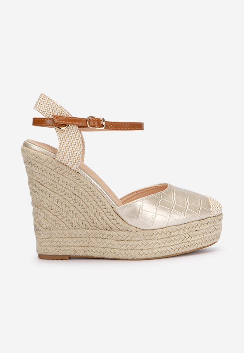 Zlaté espadrilky sandale Benisa V2