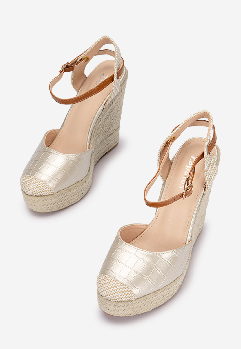 Zlaté espadrilky sandale Benisa V2