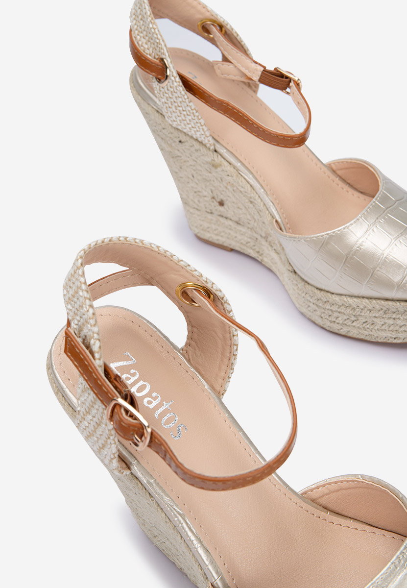 Zlaté espadrilky sandale Benisa V2