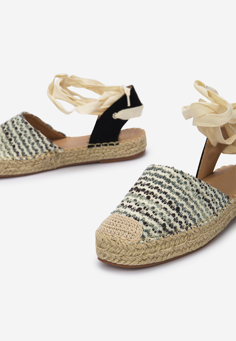 Sivé snurovacie espadrilky Pamera