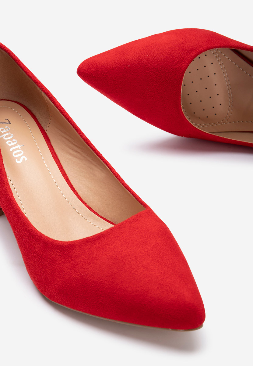 Červené lodičky na hrubom opätku Salma