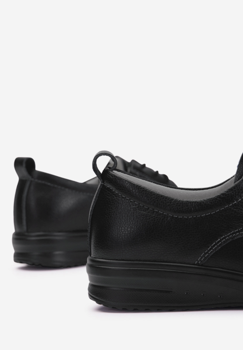 Čierne kožené poltopánky dámske Mefira