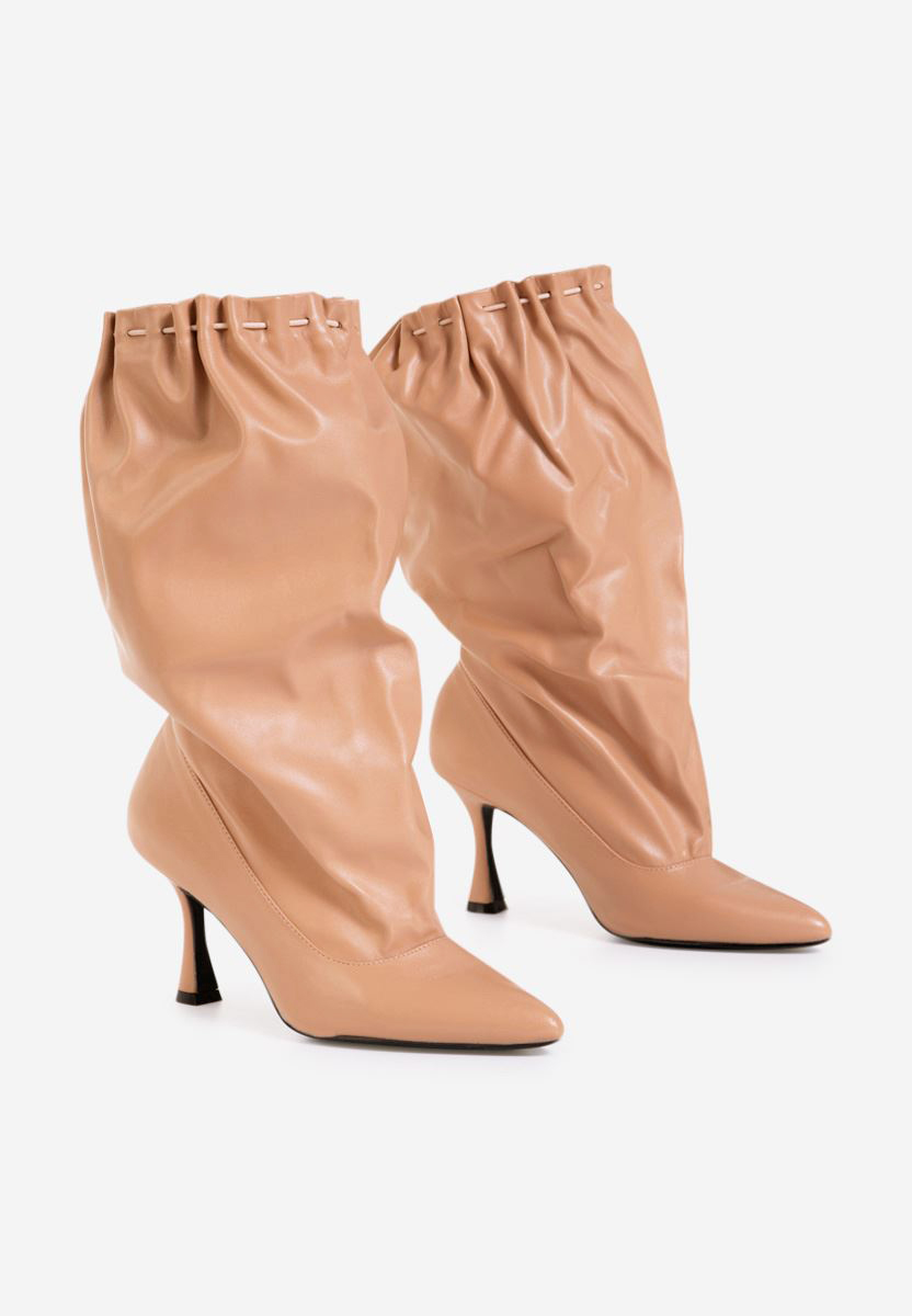 Béžové čižmy na podpätku Extremity