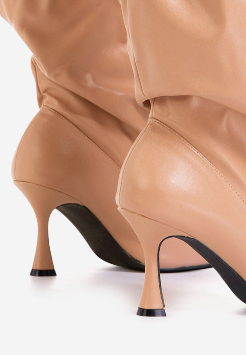 Béžové čižmy na podpätku Extremity