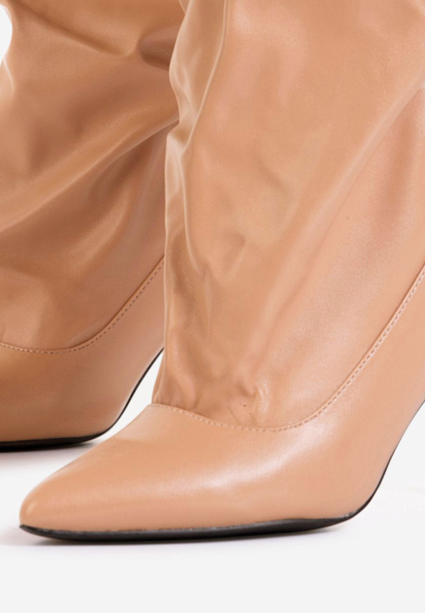Béžové čižmy na podpätku Extremity