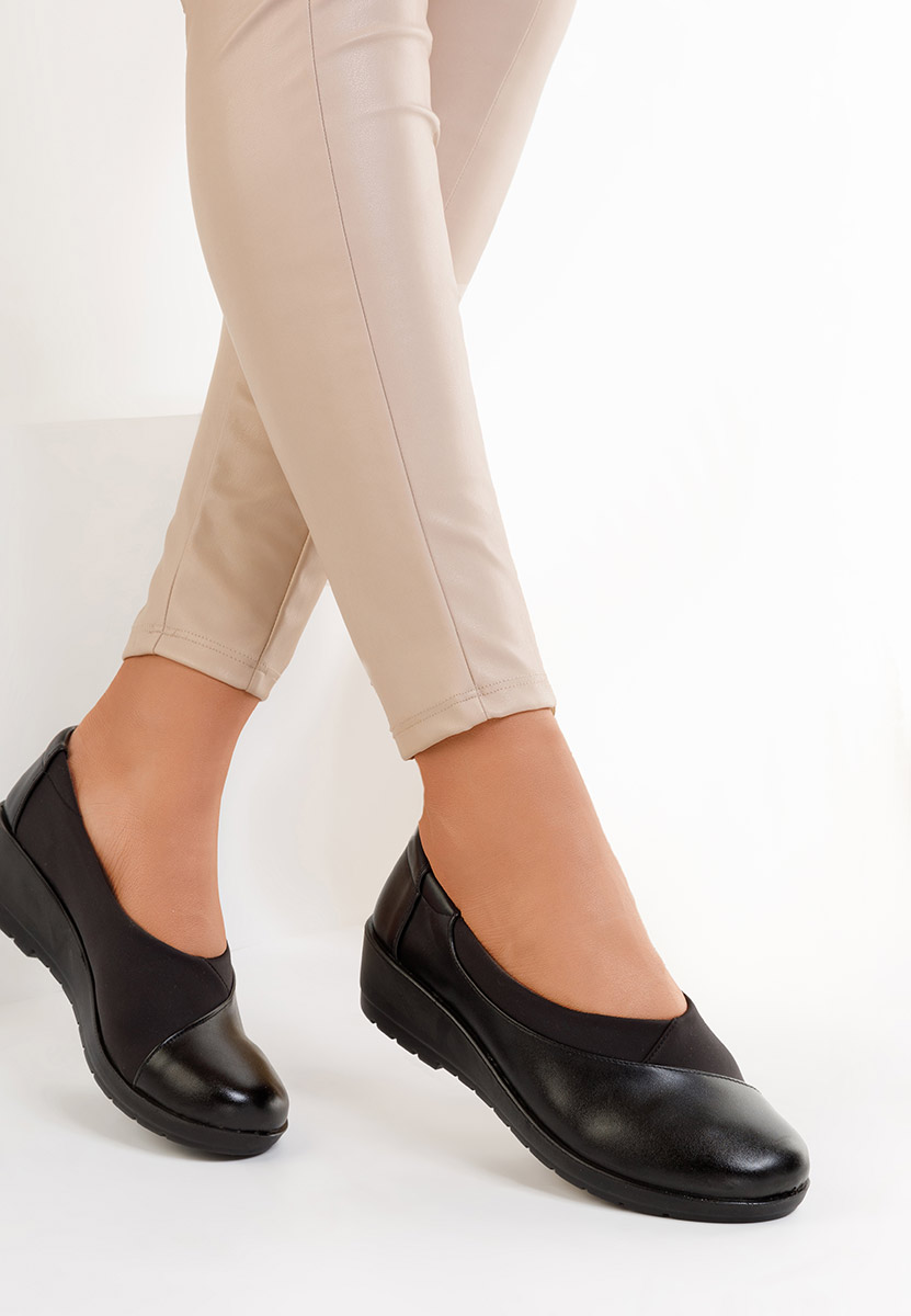 čierne dámske mokasíny na platforme Iselda