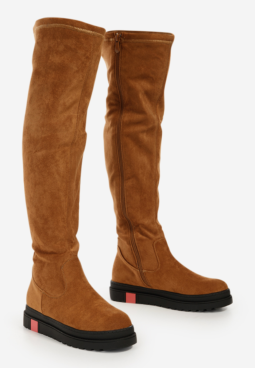 Camelové vysoké čižmy Esme