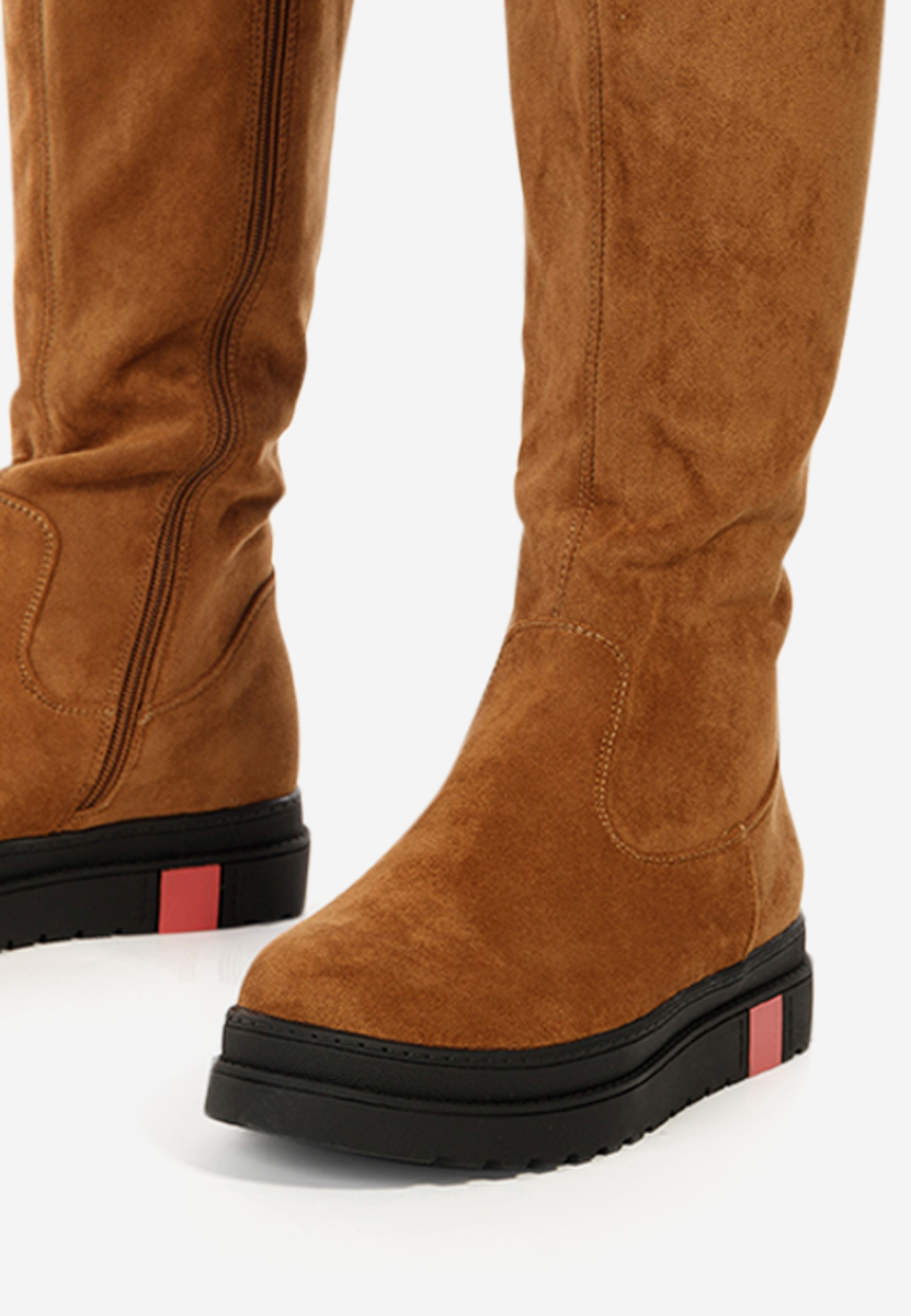 Camelové vysoké čižmy Esme