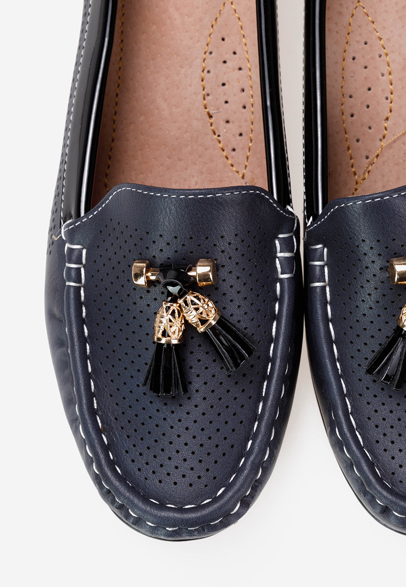 Tmavomdoré dámske mokasíny na platforme Evomela