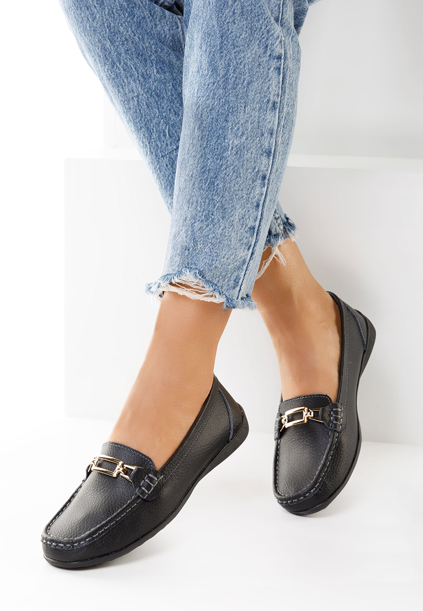 Čierne kožené mokasíny dámske Celetina