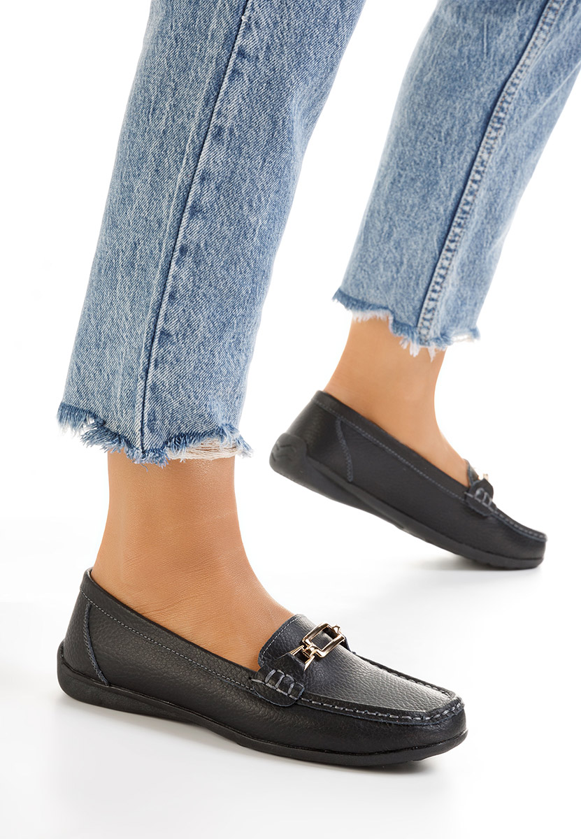 Čierne kožené mokasíny dámske Celetina