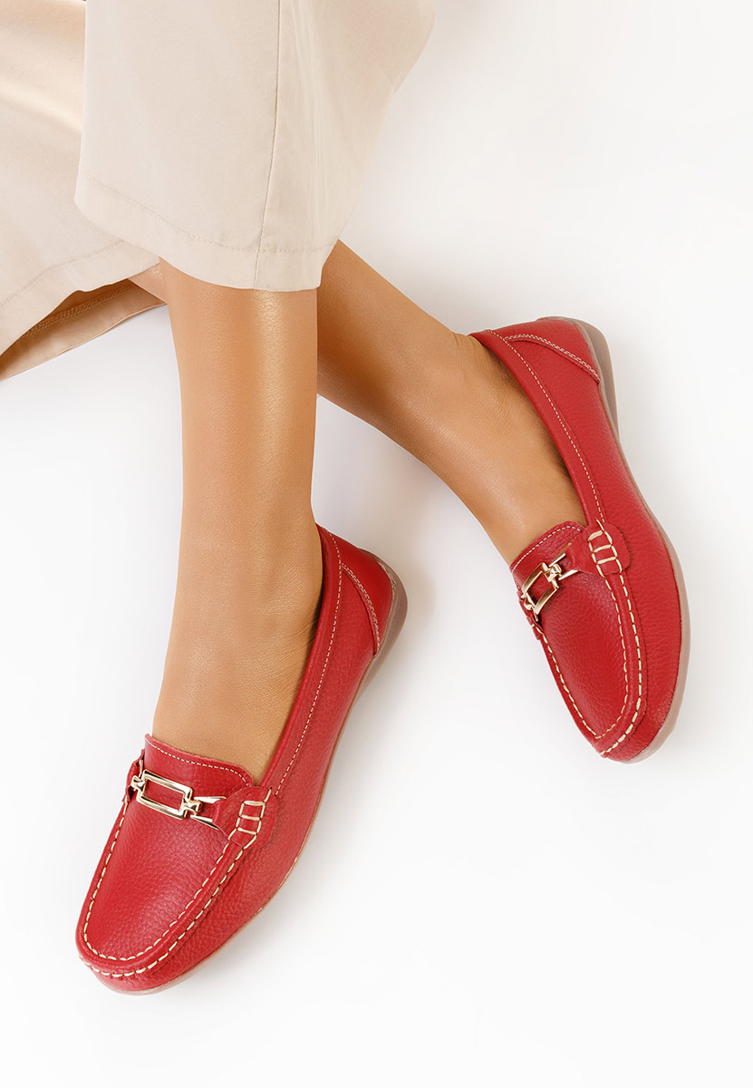Červené kožené mokasíny dámske Celetina
