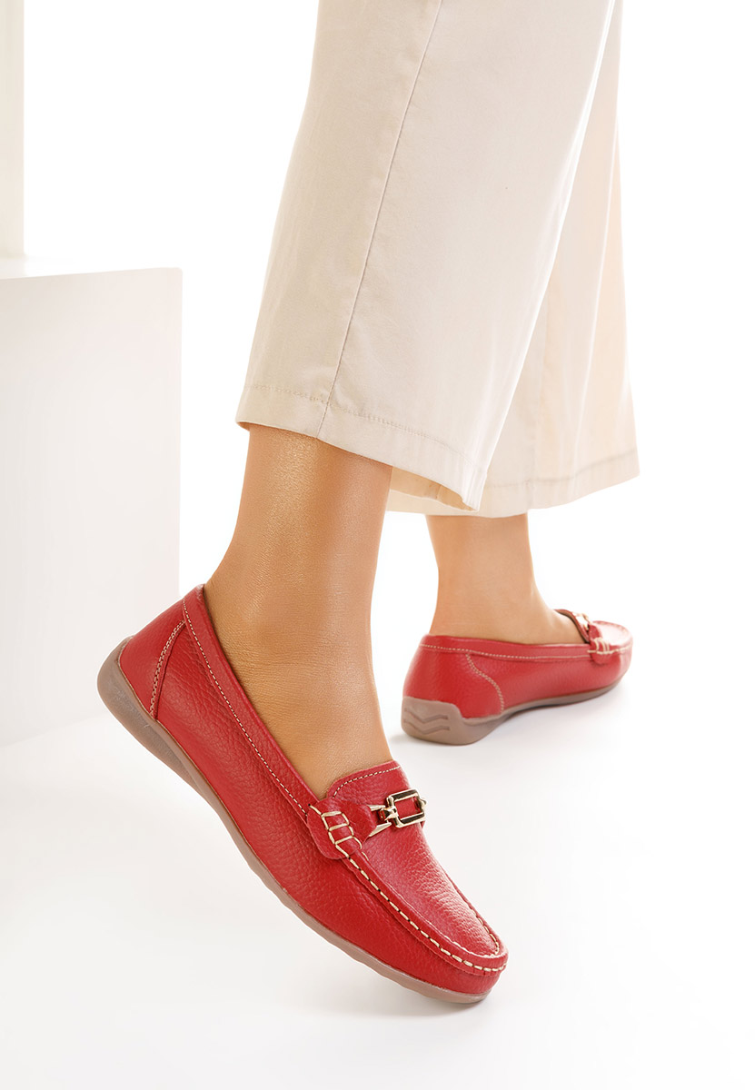 Červené kožené mokasíny dámske Celetina