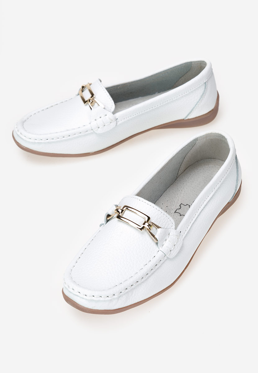 Biele kožené mokasíny dámske Celetina