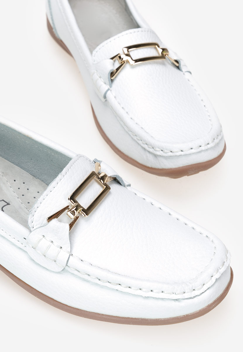 Biele kožené mokasíny dámske Celetina