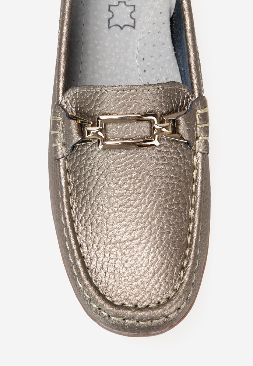 Zlaté kožené mokasíny dámske Celetina