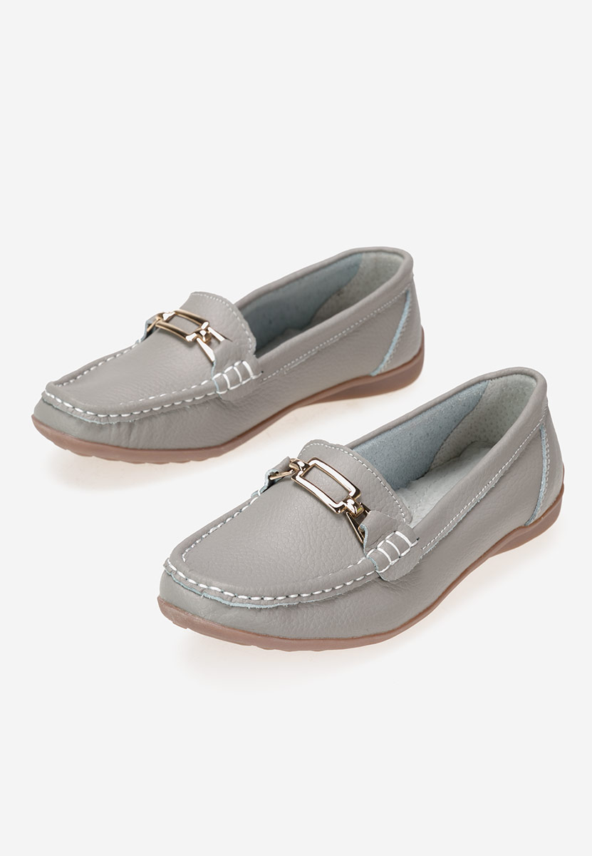 Sivé kožené mokasíny dámske Celetina