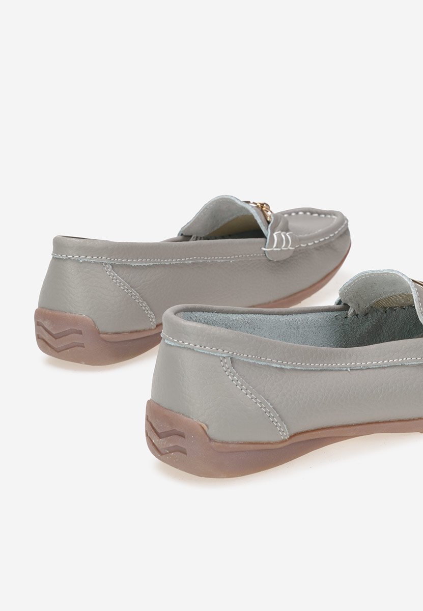 Sivé kožené mokasíny dámske Celetina