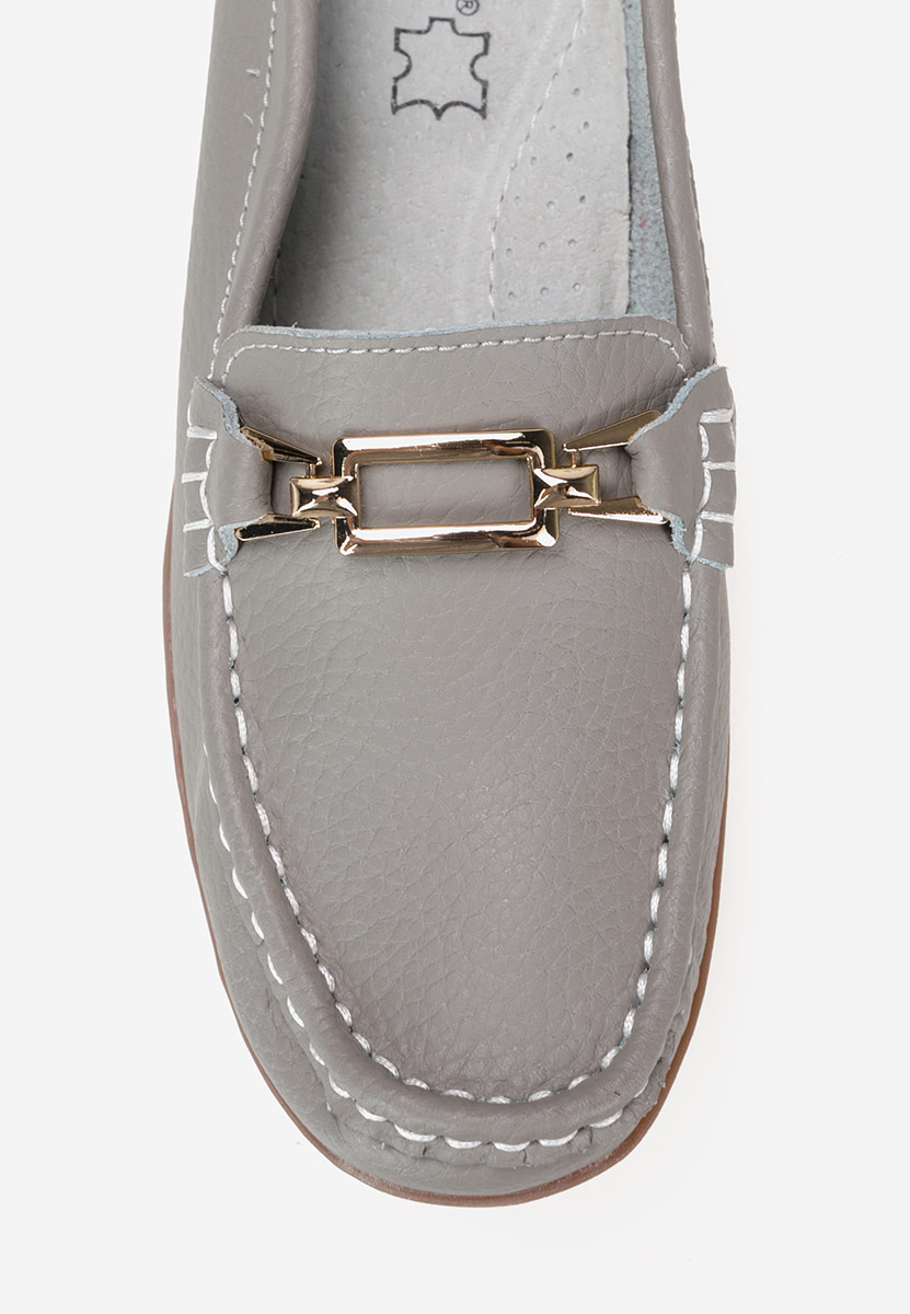 Sivé kožené mokasíny dámske Celetina