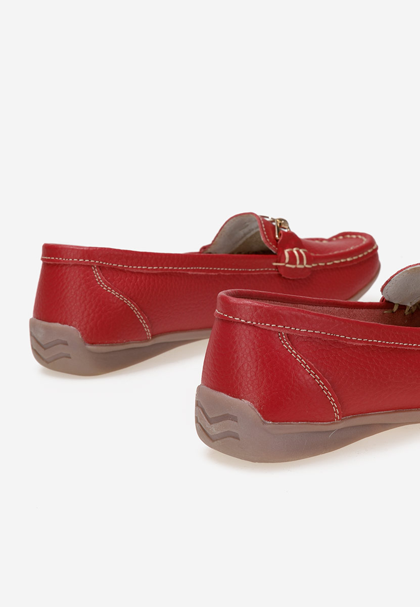 Červené kožené mokasíny dámske Celetina