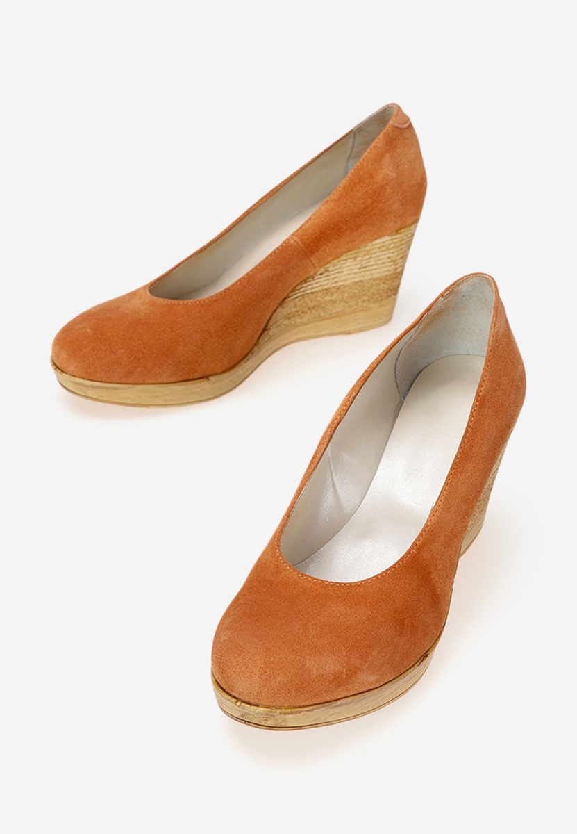 Oranžová poltopánky na platforme V5 Zola