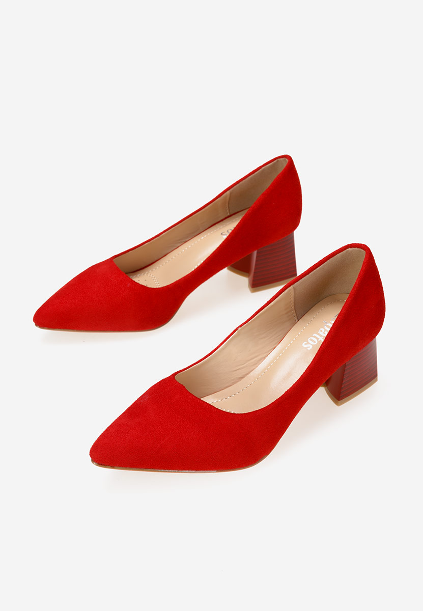 Červené lodičky na hrubom opätku Salma