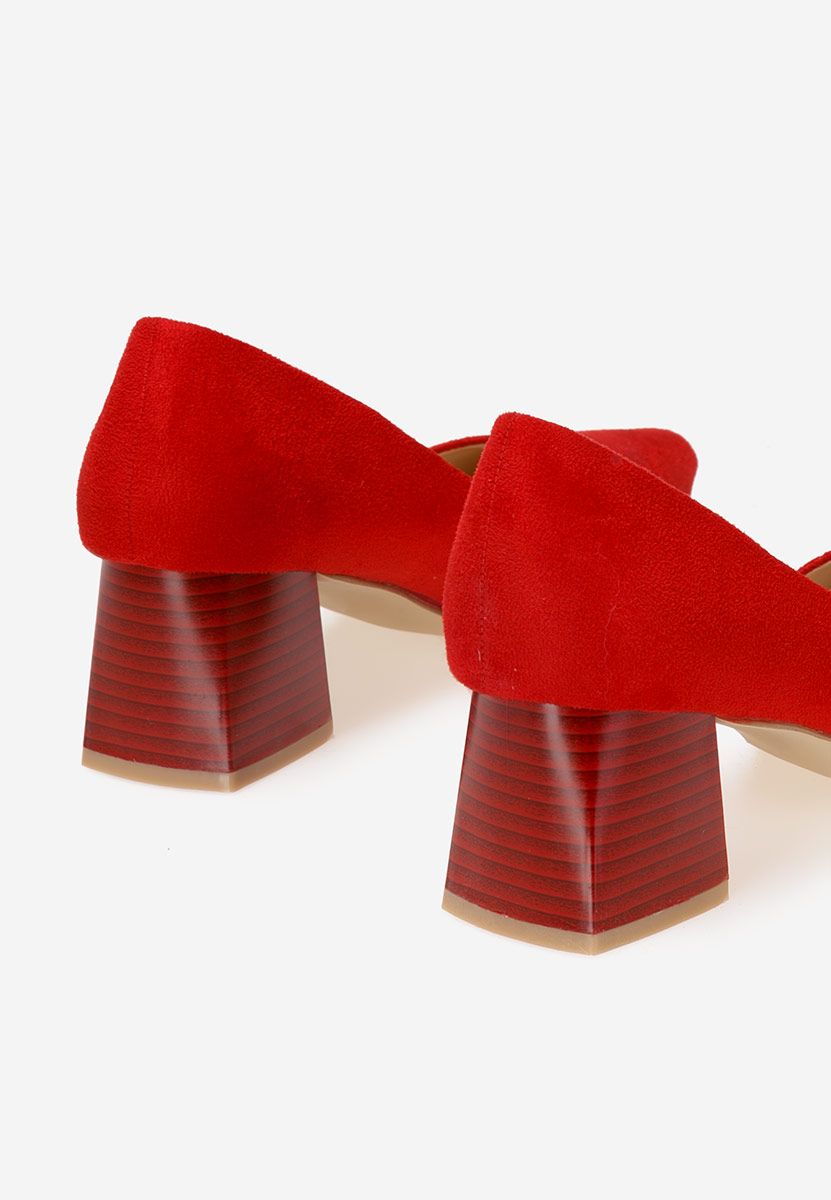 Červené lodičky na hrubom opätku Salma