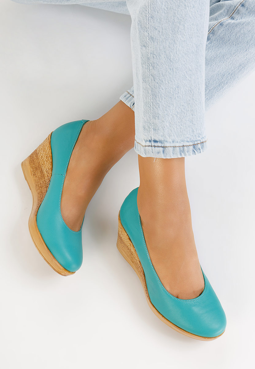 Tyrkysové poltopánky na platforme Zola V6