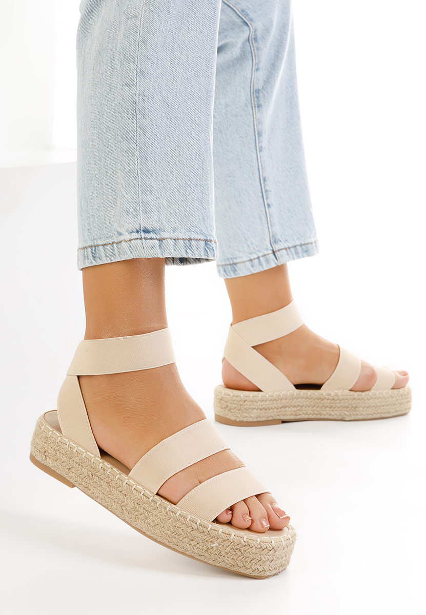 Béžové espadrilky sandale Clarena