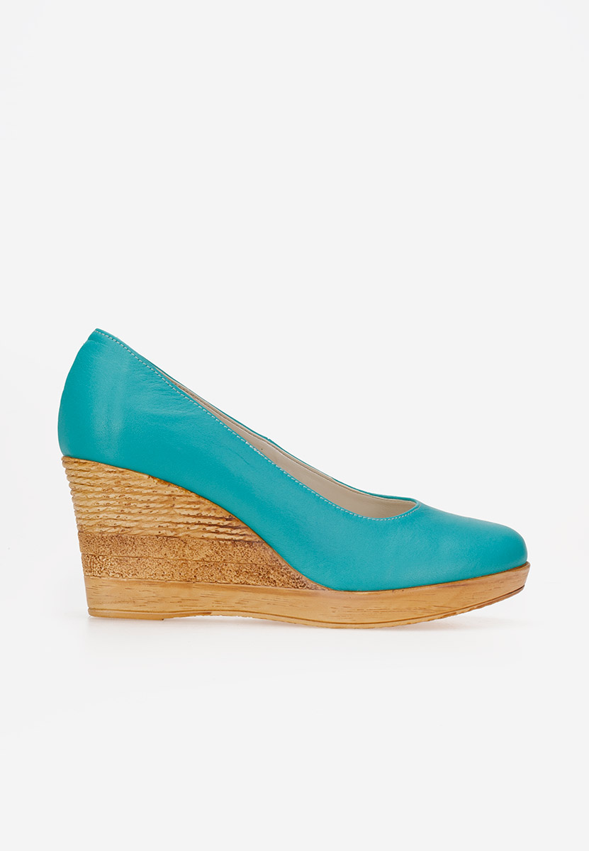 Tyrkysové poltopánky na platforme Zola V6