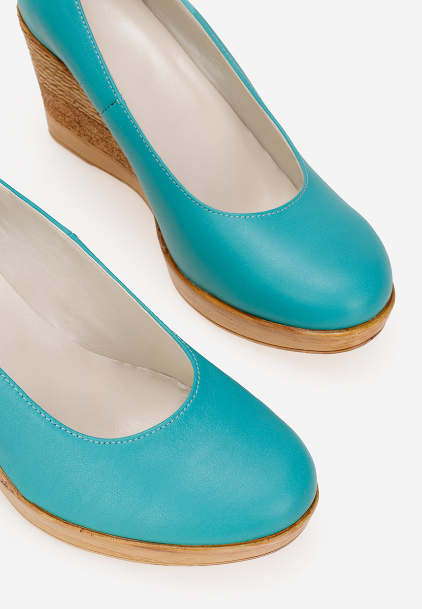 Tyrkysové poltopánky na platforme Zola V6