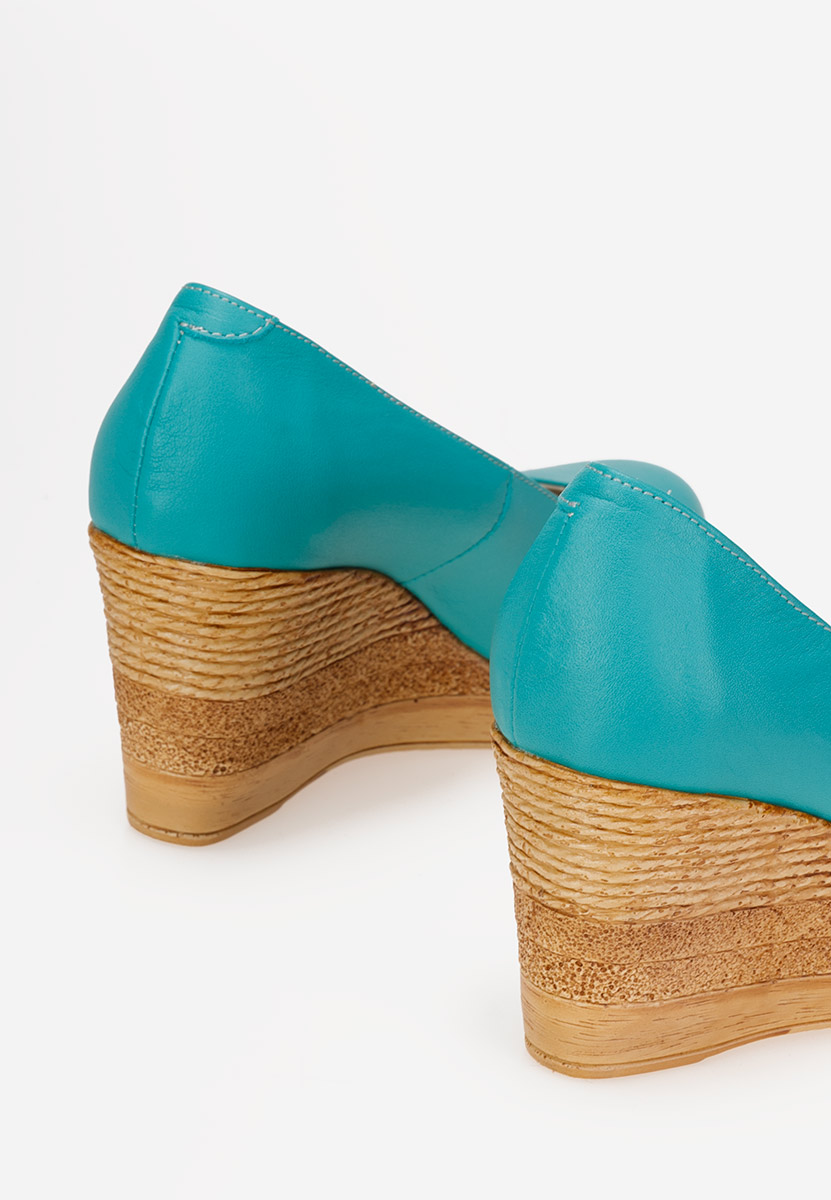 Tyrkysové poltopánky na platforme Zola V6