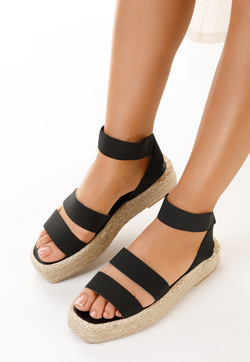 Čierne espadrilky sandale Clarena