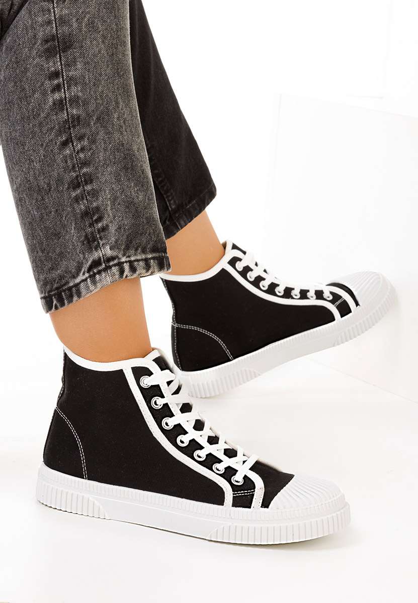 Čierne vysoké tenisky dámske Caneiro