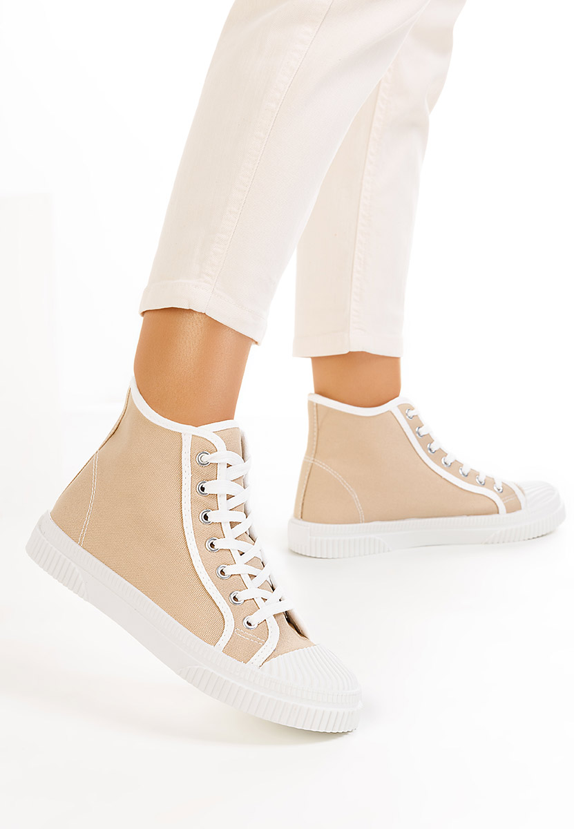 Khaki vysoké tenisky dámske Caneiro