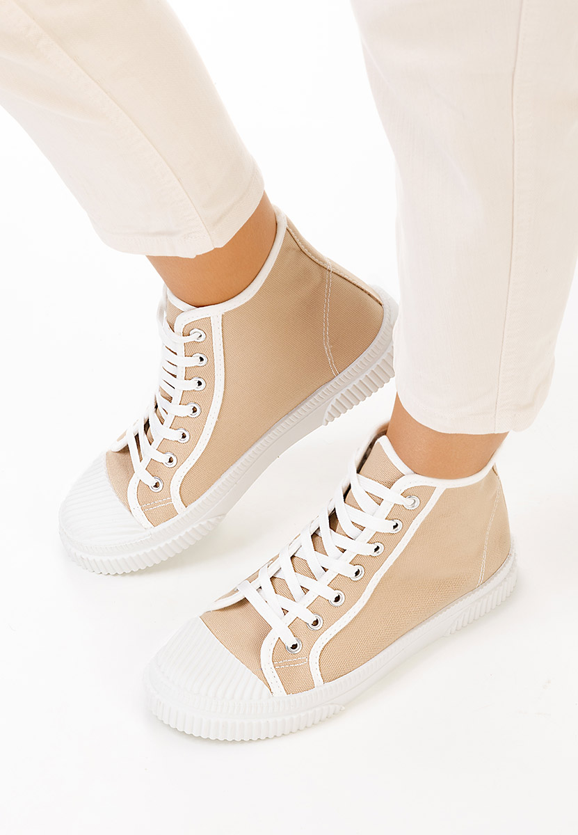 Khaki vysoké tenisky dámske Caneiro