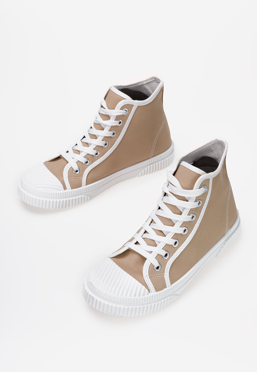 Khaki vysoké tenisky dámske Caneiro