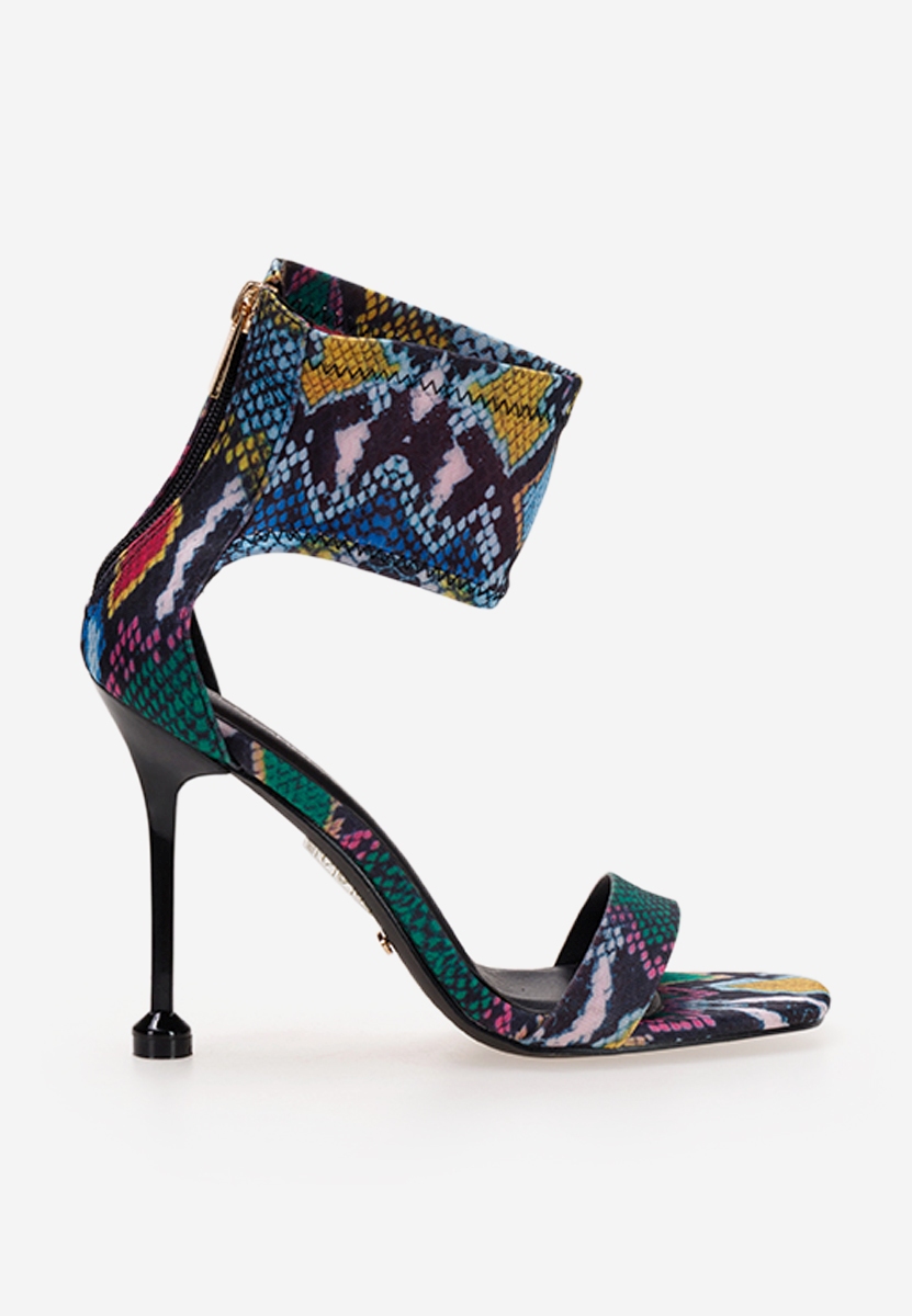 Viacfarebné sandále na vysokom podpätku Luiniza