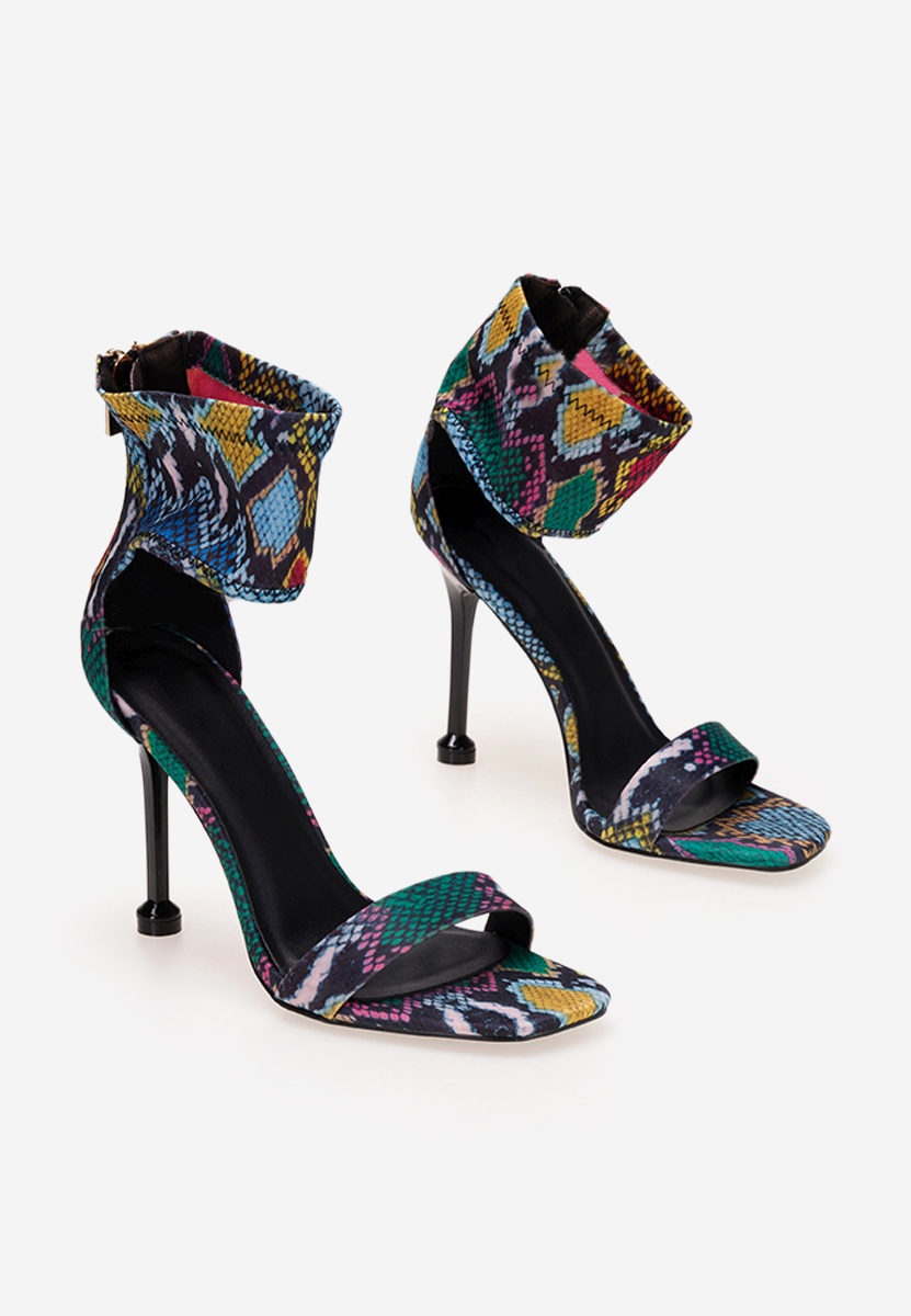 Viacfarebné sandále na vysokom podpätku Luiniza
