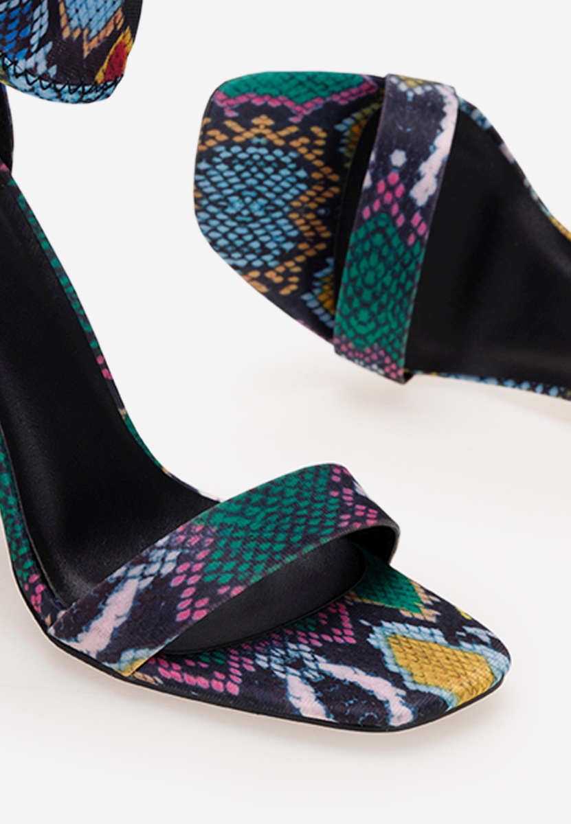 Viacfarebné sandále na vysokom podpätku Luiniza