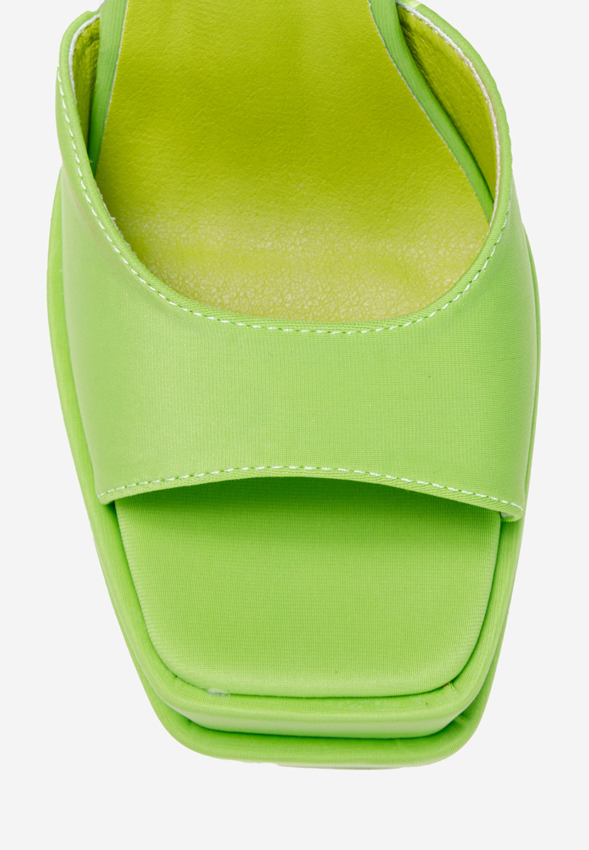 Zelené sandále na hrubom podpätku a platforme Riza